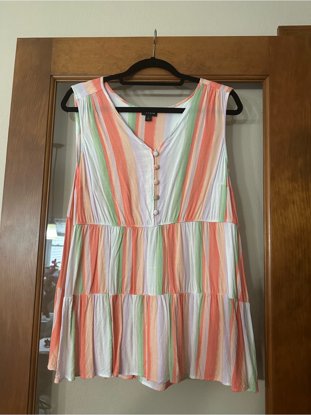 torrid Coral, Mint & White Striped Tiered Sundress